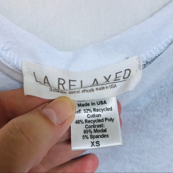 LA Relaxed White Crop Tank Top with Mesh Detailing - Picture 3 of 5